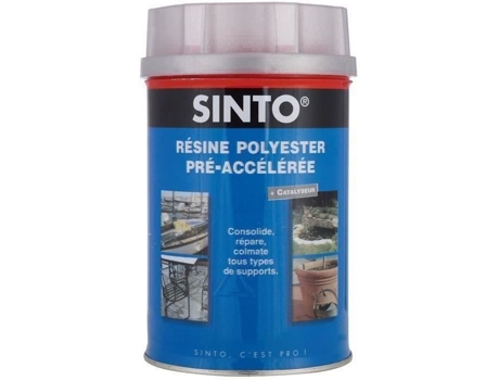 Resina Poliéster Pré Acelerada Sinto Caixa 500ml Azul Bicomponente