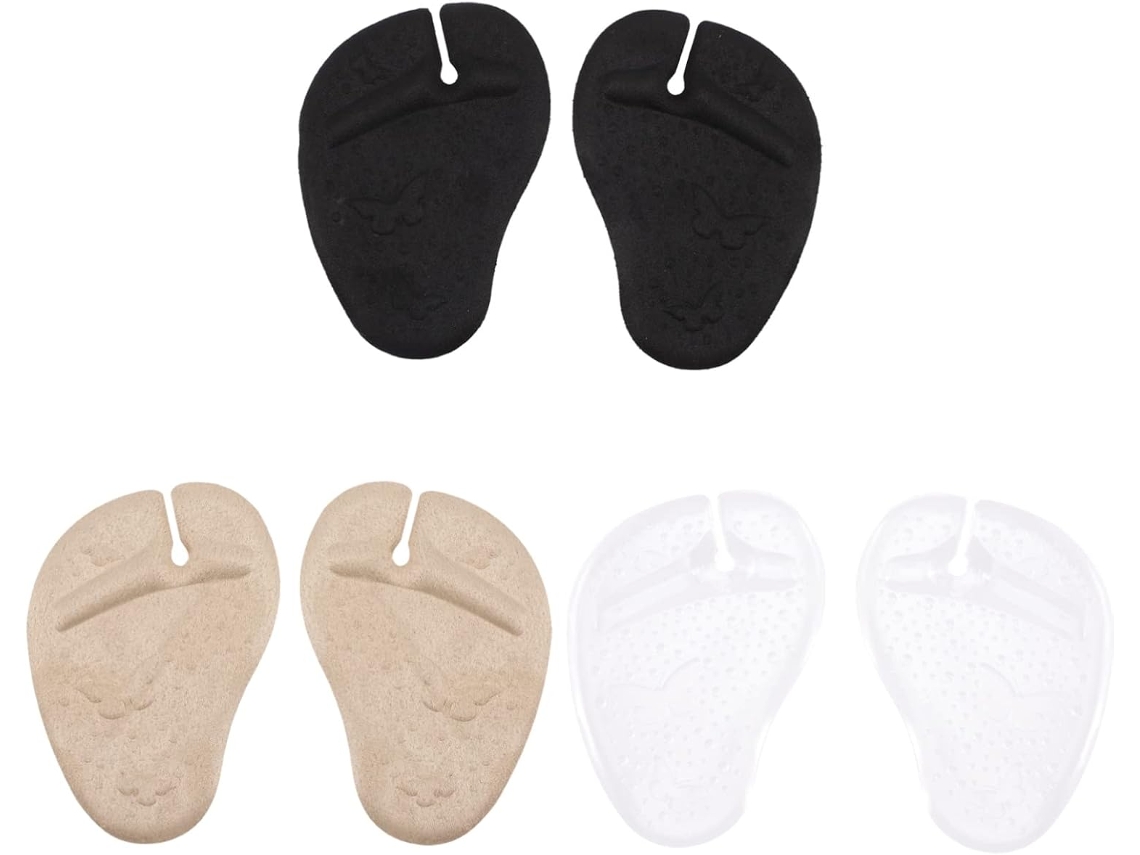 Partykindom Conjunto De 3-pares Palmilhas Gel Antiderrapantes Para Sandálias, Almofadas Para A Parte Frontal Do Pé