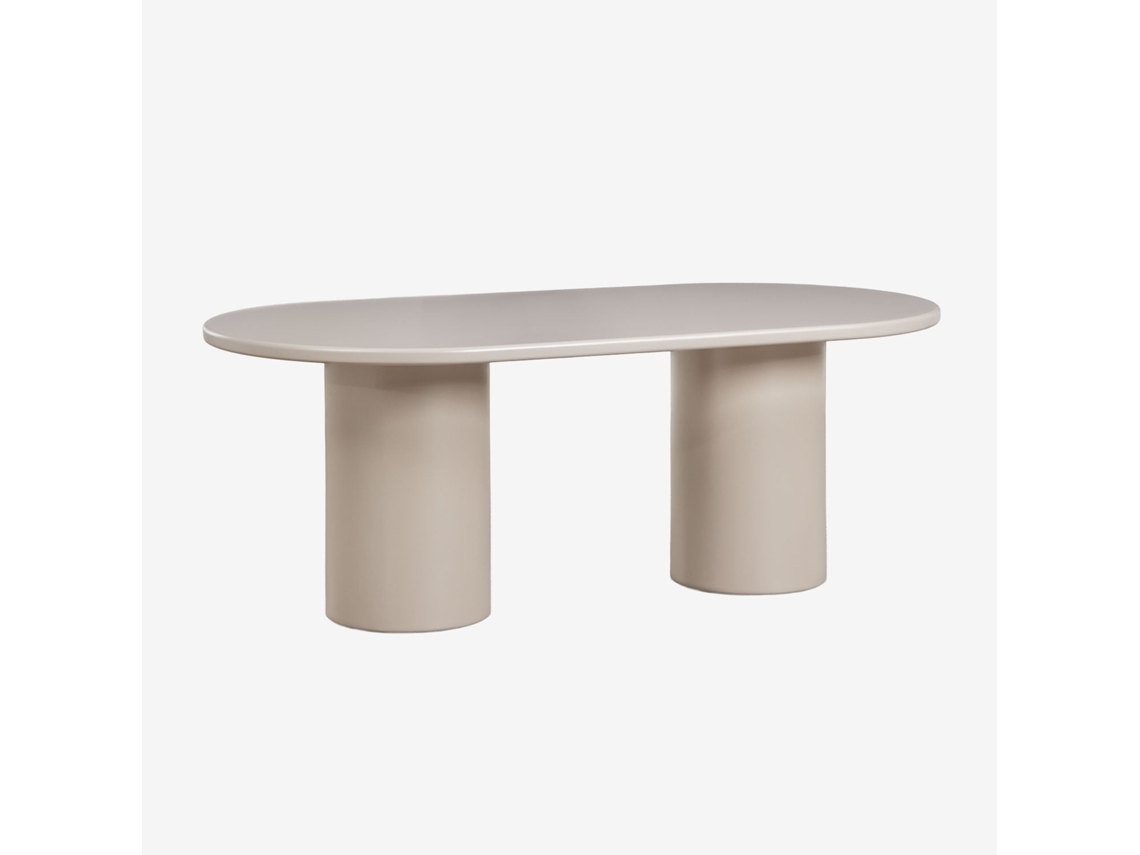 Sklum Oval Dining Table 200x100 Cm Em Mdf Rodeio Mdf Tapioca Bege