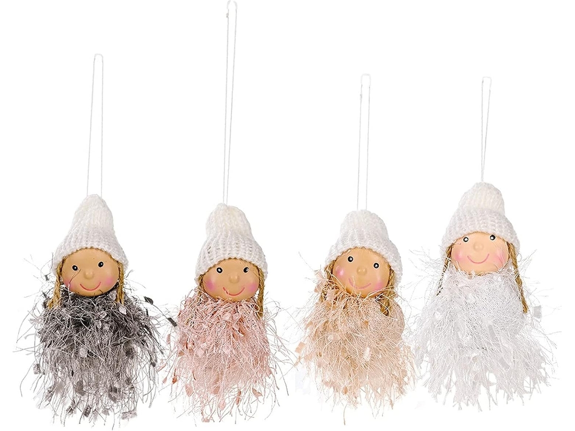 Lote De 4 Decorações Suspensas Em Forma De Nains De Peluche Para Sapin De, Fête, Mur, Fenêtre, Cuisine,
