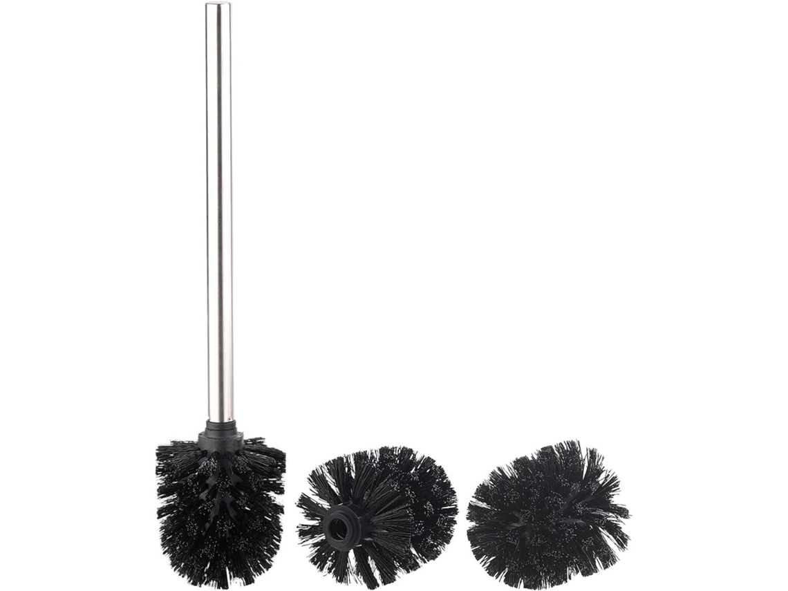 Escova Sanitária Escova Sanitária Com Cabo Em Aço Inoxidável E 3 Acessórios De Ø 7,5 Cm, Preta (ace Gokoco