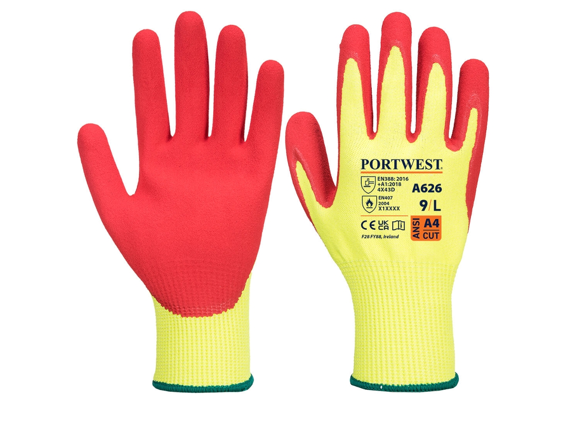Luva De Nitrilo Vis-tex Cut D13: Segurança E Desempenho Amarelo Vermelho / Xl