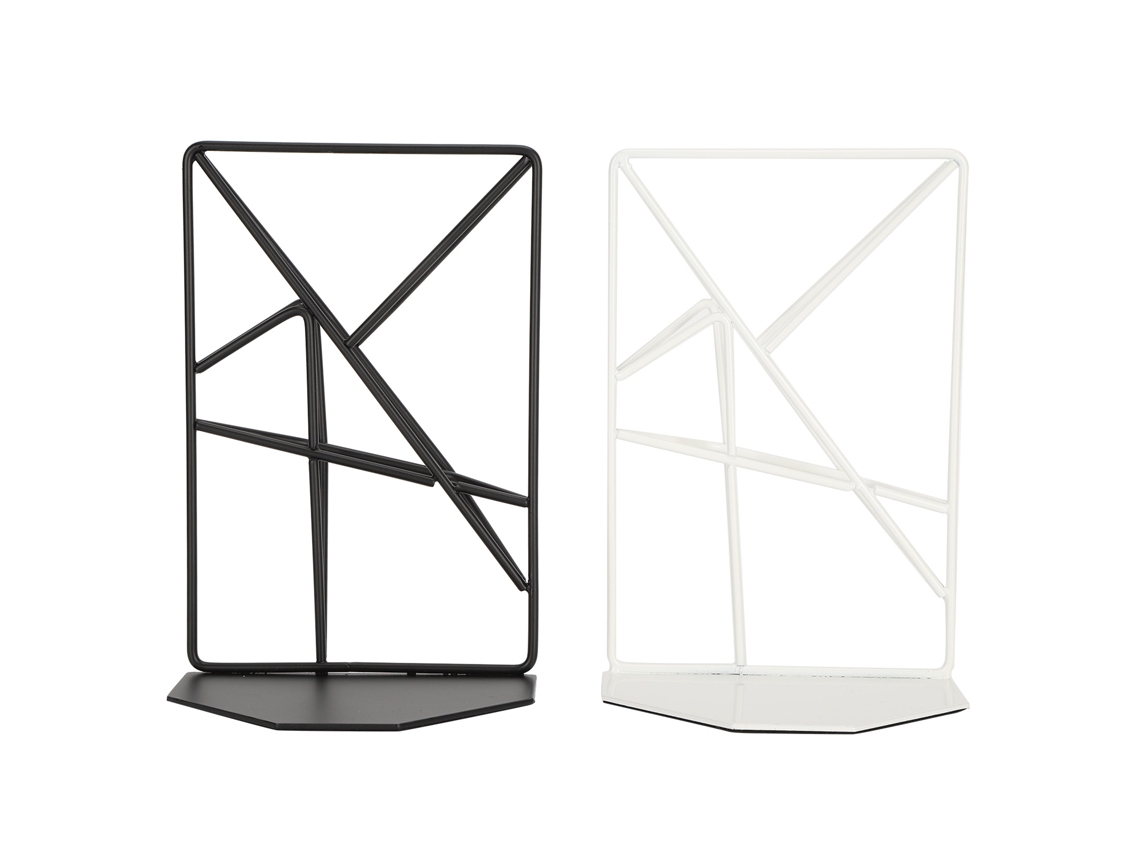 2 Sujetalivros Decorativos Com Design Geométrico Para Casa E Escritório.