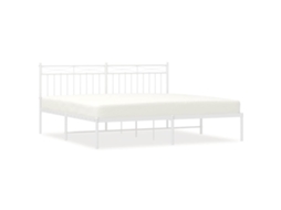 Estrutura de Cama com Cabeceira Metal Branco MAISON EXCLUSIVE 183x213 cm