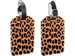 Conjunto De 2 Malas Viagem Masculinas Com Estampa Leopardo E Etiquetas Bagagem Mão Em Couro Pu