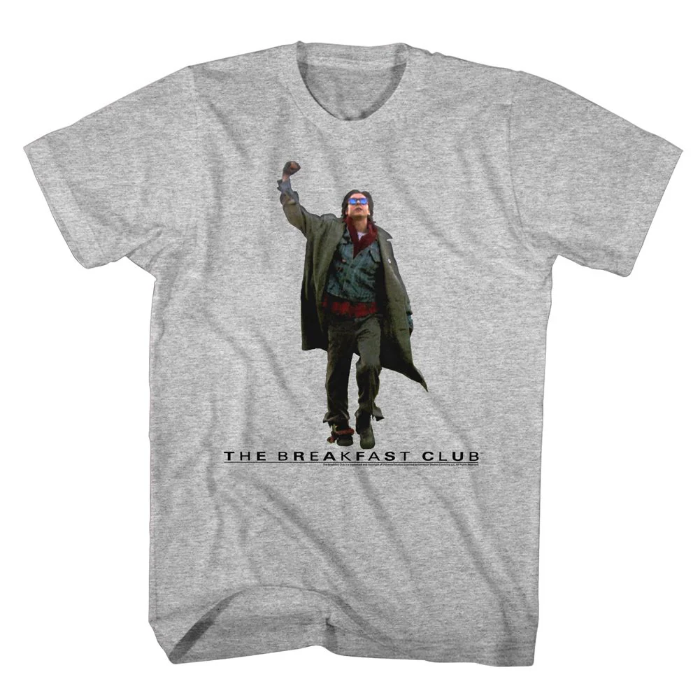 Unisex Adult T-shirt Rockinstone Breakfast Club Movie Fist Pump Cut Out Heather Gray Sizexxxl