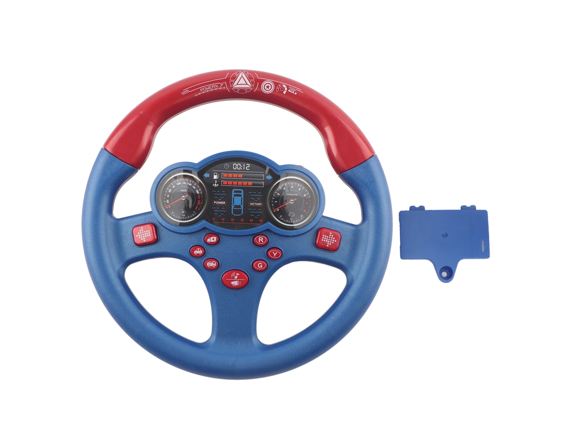 Primerox brinquedo de Volante Elétrico de Simulação para Crianças com Luz e Som Educativo Azul