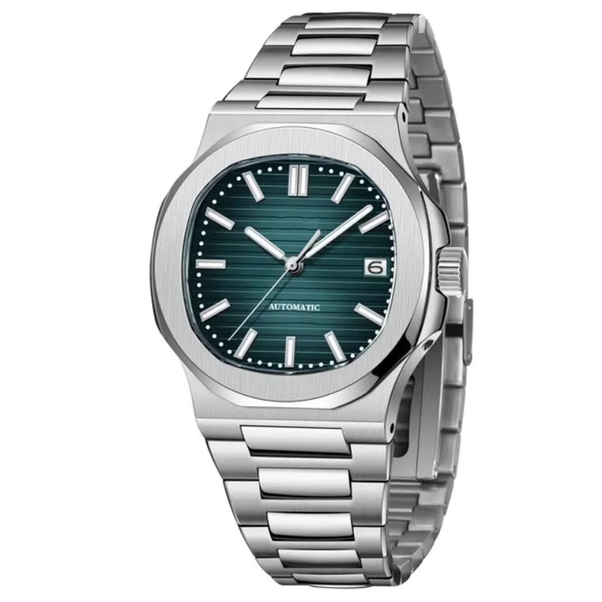 Relógio Masculino Automático Mecânico (verde) De 40 Mm, Caixa Em Aço Inoxidável Com Cristal De Safira.