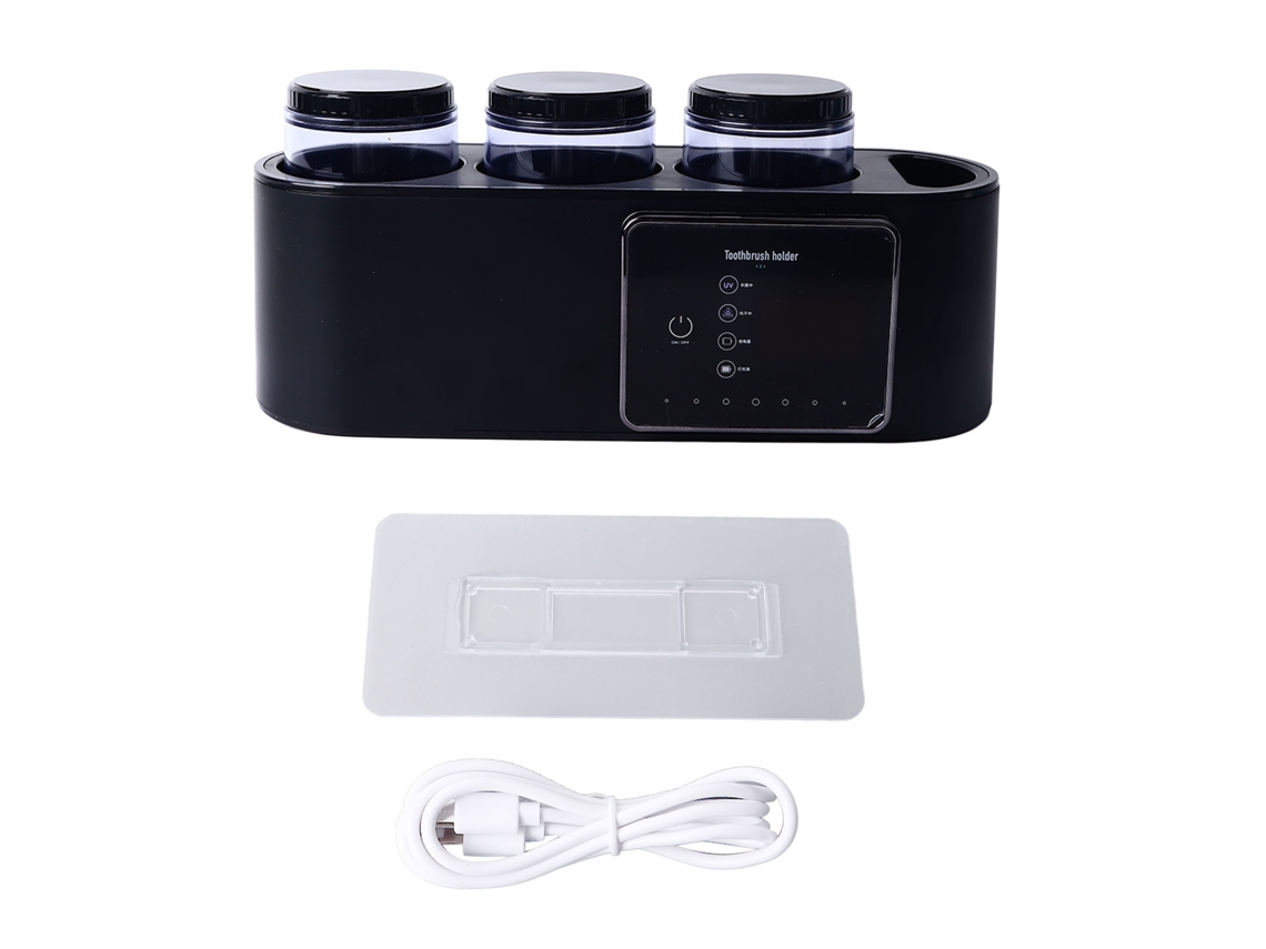 Suporte De Parede Para Escova De Dentes Elétrico Com 3 Copos Limpador Higiênico 99,99% Eficaz 1800mah