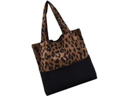 Bolsa Tote Feminina Retrô Com Estampa De Leopardo, Em Lona Confortável E Versátil, Ideal Para Usar No Ombro.