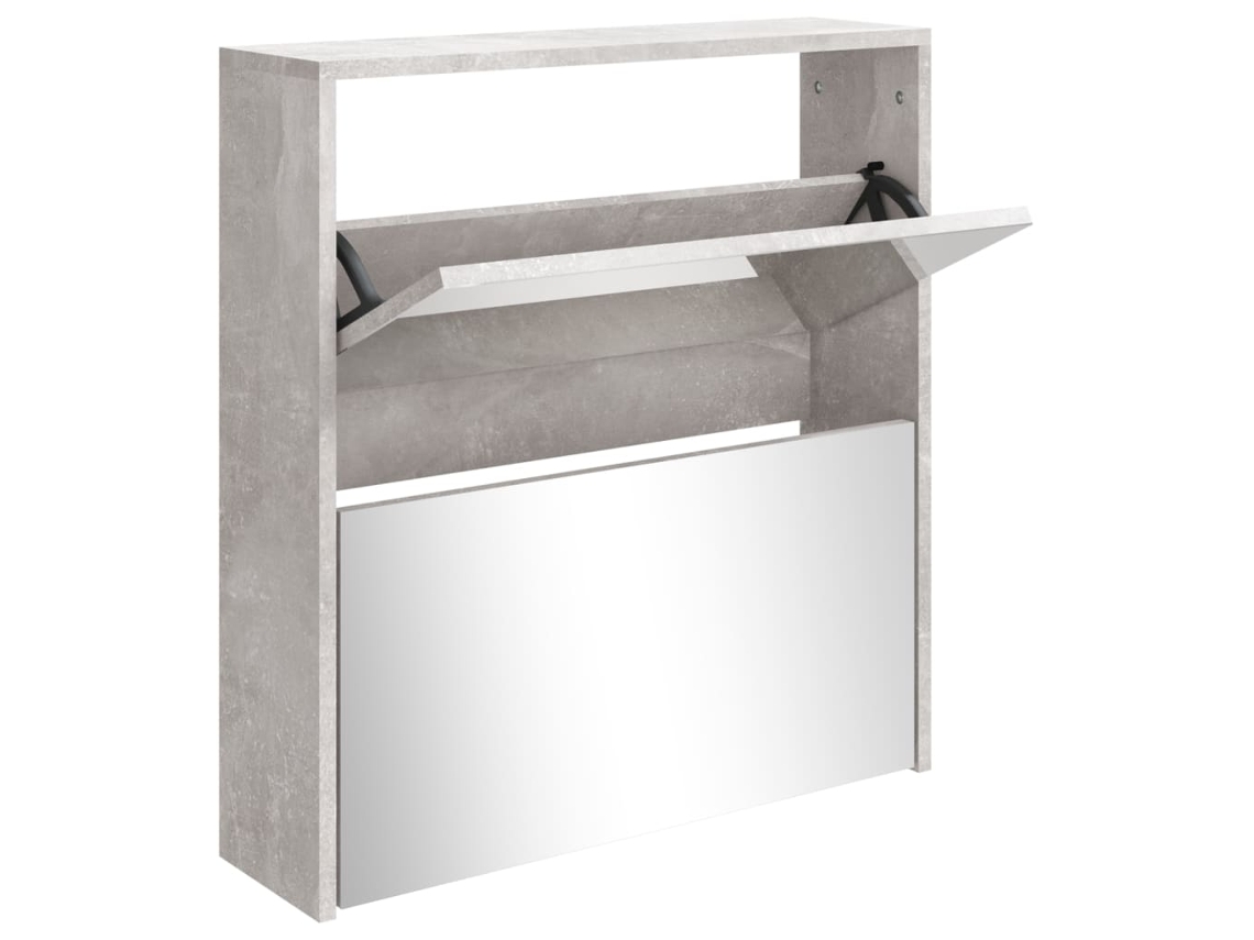 Sapateira com Espelho Cinza Cimento MAISON EXCLUSIVE 63x17x67 cm