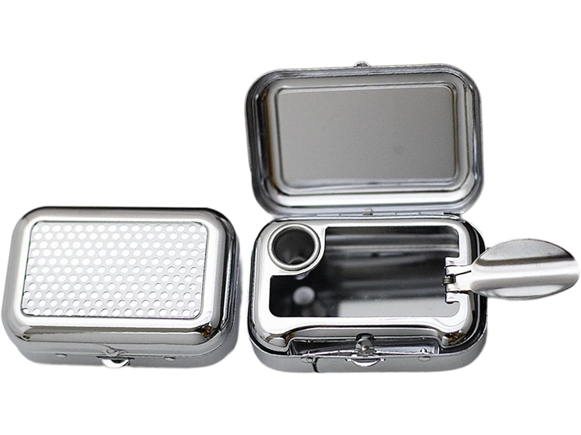 Cinzeiro Portátil Em Liga De Alumínio Com Tampa, Ideal Para Carro, Viagens, Uso Interno E Externo, Quarto,