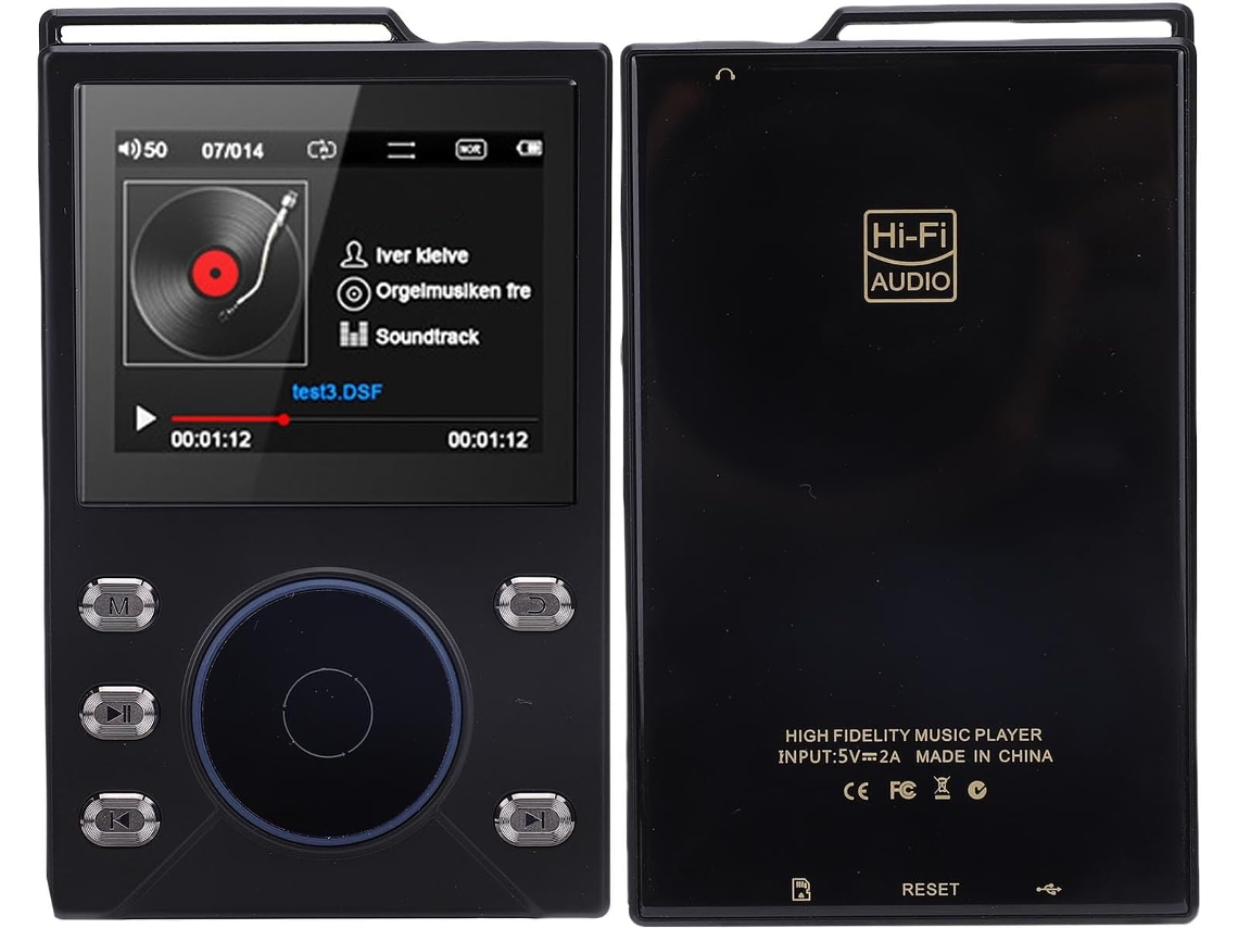 Reprodutor De Mp3 Hifi Com Reprodução Formatos Dsd E Flac Sem Perdas,
