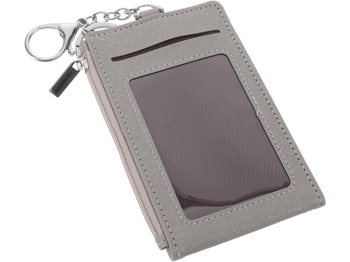 Lurelia Porta-crachá Vertical Com Chaveiro Em Metal E Couro Pu Para Escritório E Escola