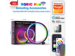 Lâmpada Led Inteligente Rgbic, Luz De Anel Ambiente De Mesa, Lâmpada De Mesa Criativa Tuya Wifi