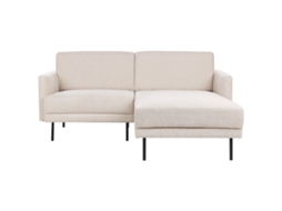 Sofá de Esquina BELIANI Breda de Tecido Creme Claro 192x155x85