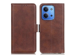 Capa De Celular Tkdaddy Para Xiaomi Redmi 15c 4g (global) (171 Mm) / Poco C85 4g Com Suporte Em Couro Bovino Pu Com Textura Marrom