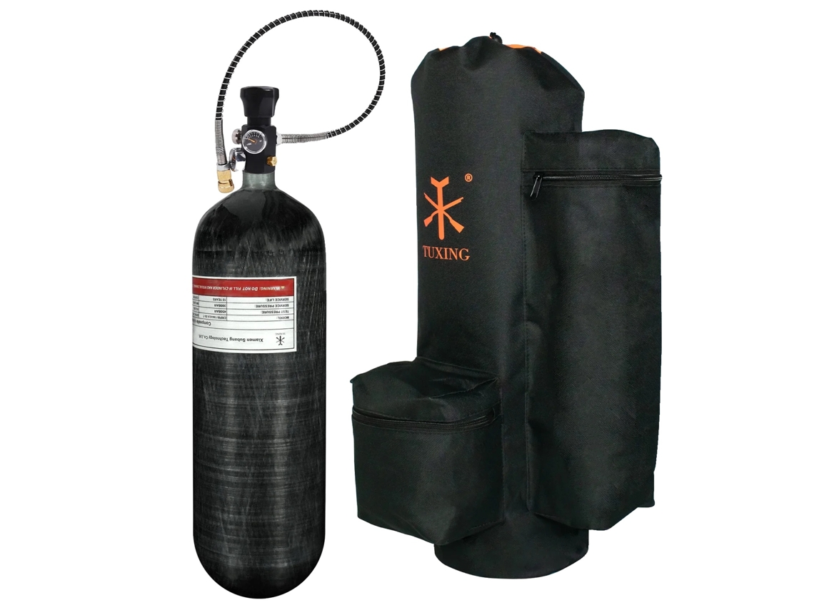 Cilindro De Fibra De Carbono Tuxing, Volume De 6.8l, Pressão De Trabalho De 300 Bar,6.8l Com Válvula Para Bolsa
