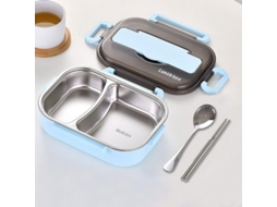 2026 bento Box Niños Estudiantes Adultos Acero Inoxidable Termoaislante 2 Compartimentos Azul