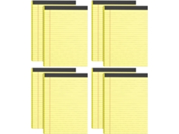 Lote De 8 Blocos-notas Amarelos De 21,6 X 27,9 Cm - Bloc-notes À Lignes Larges - Blocs Lignés De Papier Jaune