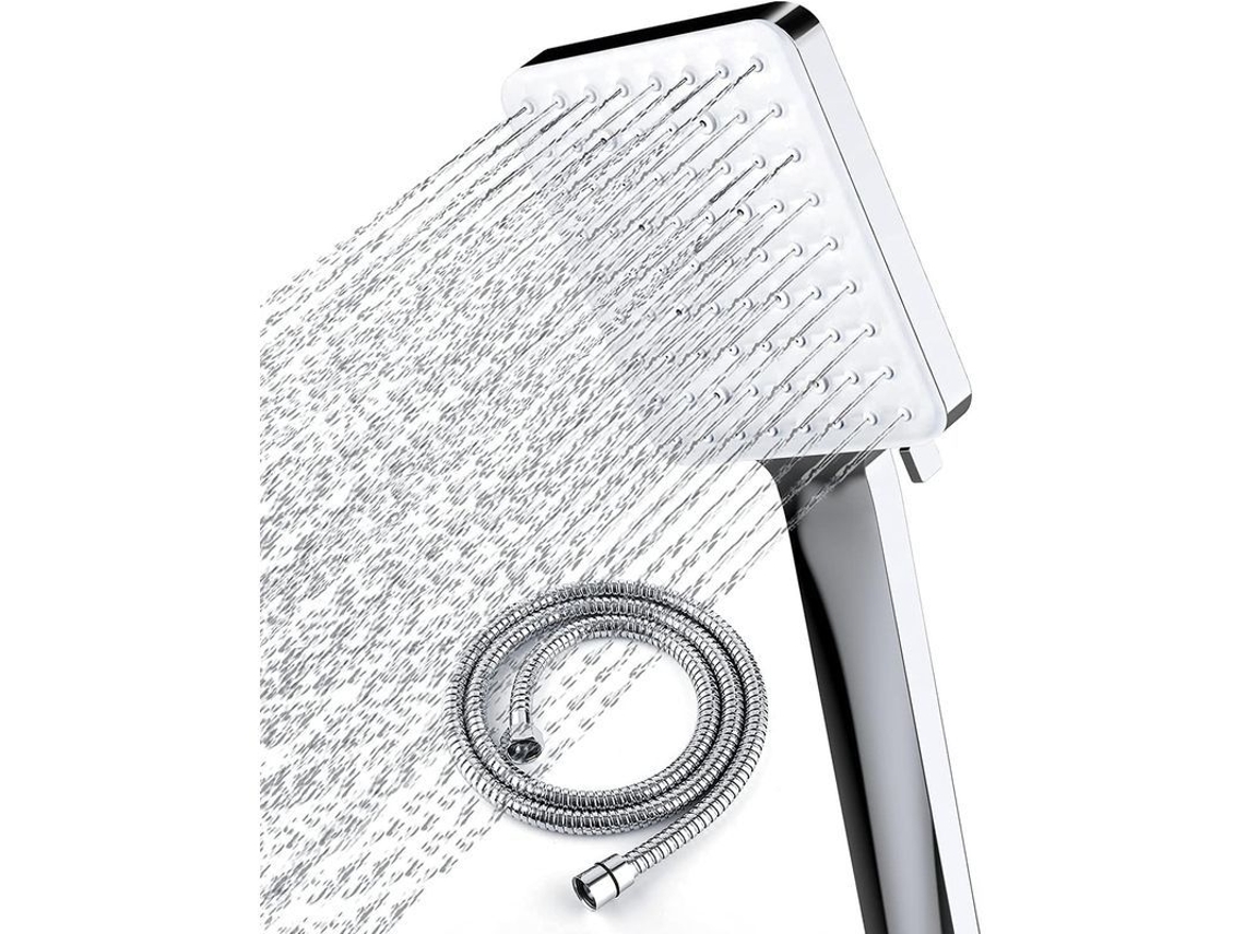 Ducha De Alta Presión Com Maneta - 6 Configurações - Design Quadrado Moderno - Instalação Rápida