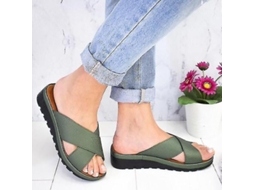 2026 sandálias Deslizantes de Plataforma Wedge para Mulher, Sapatos de Verão Sem Cintos, Mules Planos