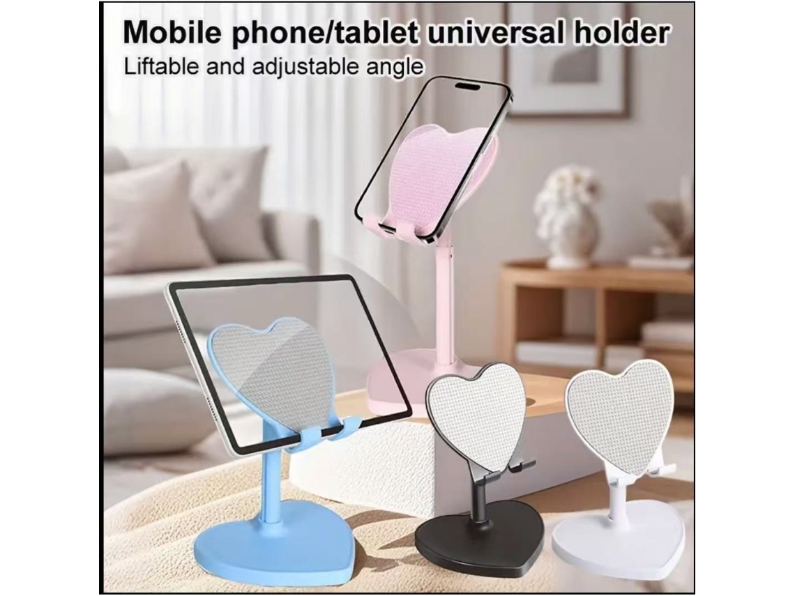 Suporte Para Celular Em Formato De Coração (1 Unidade), Suporte De Mesa Ajustável E Dobrável Para Celular E Tablet, Tripé Universal Para Selfies Com H
