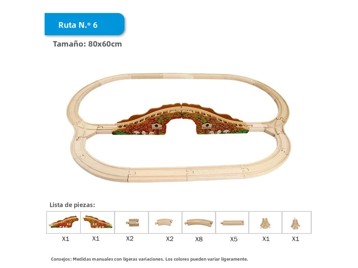 (estilo 6) Acessórios De Madeira Para Trilhos De Trem, Anéis De Trilho Redondos