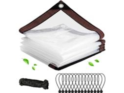 Transparent Outdoor Tarpaulin, Transparent Tarpaulin With Eyelets, Waterproof, Tear Resistant, For Garden Furniture