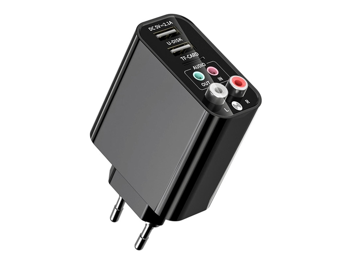 Adaptador Bluetooth Com Receptor E Transmissor, Plugue Europeu E Controle Remoto.