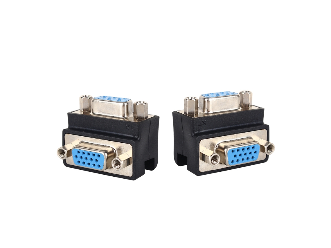 Adaptador Conector Vga Fêmea Fêmea Com Ângulo 90° Para Projetor Display