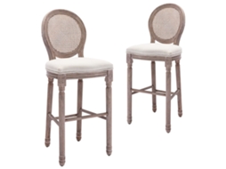 Bar Chair, Bar Chairs Vidaxl Branco Tecido