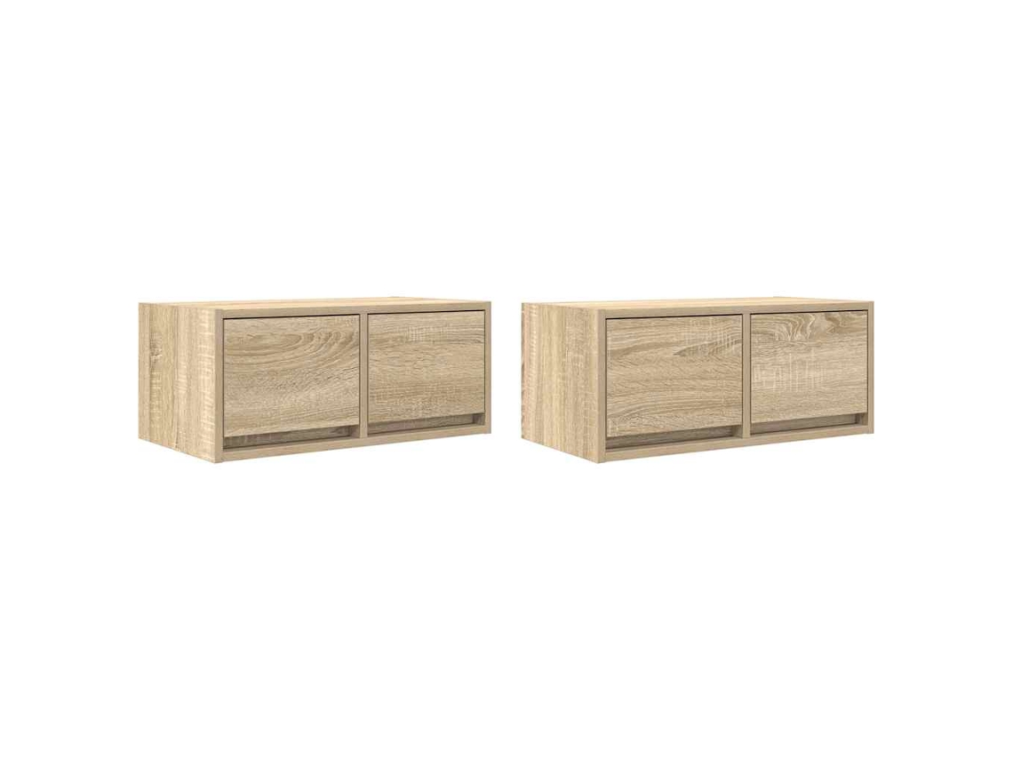 Conjunto de 2 Móveis de Tv Deriv. Madeira Carvalho Sonoma MAISON EXCLUSIVE (60x31x25,5 cm)
