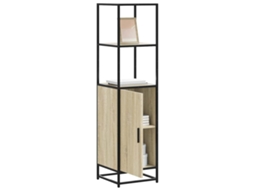 Vidaxl Armário Alto 35,5x35x139 Cm Madeira E Metal Carvalho Sonoma