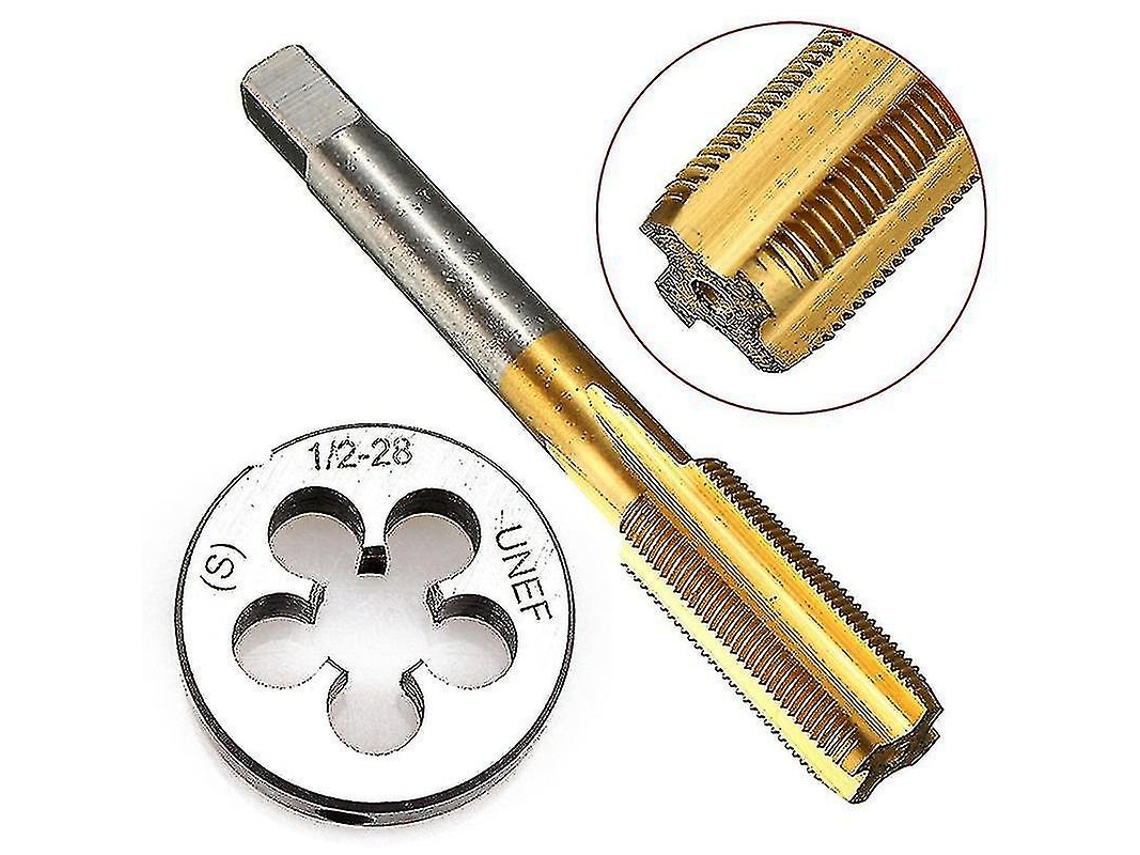 Conjunto de Ferramentas de Rosqueamento Hss com Revestimento Ti Coating M1/2 28 Unef Furação Redonda e Broca Direita para Usinagem de Moldes Mayitr