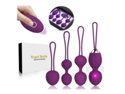 Vibrador bala para mulheres, bolas de peso de 5 peças, silicone flexível, ovos vibratórios sem fio, roxo