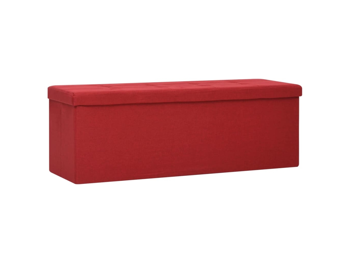 Storage Bench Vidaxl Vermelho Tecido (110 X 38 X 38 Cm)