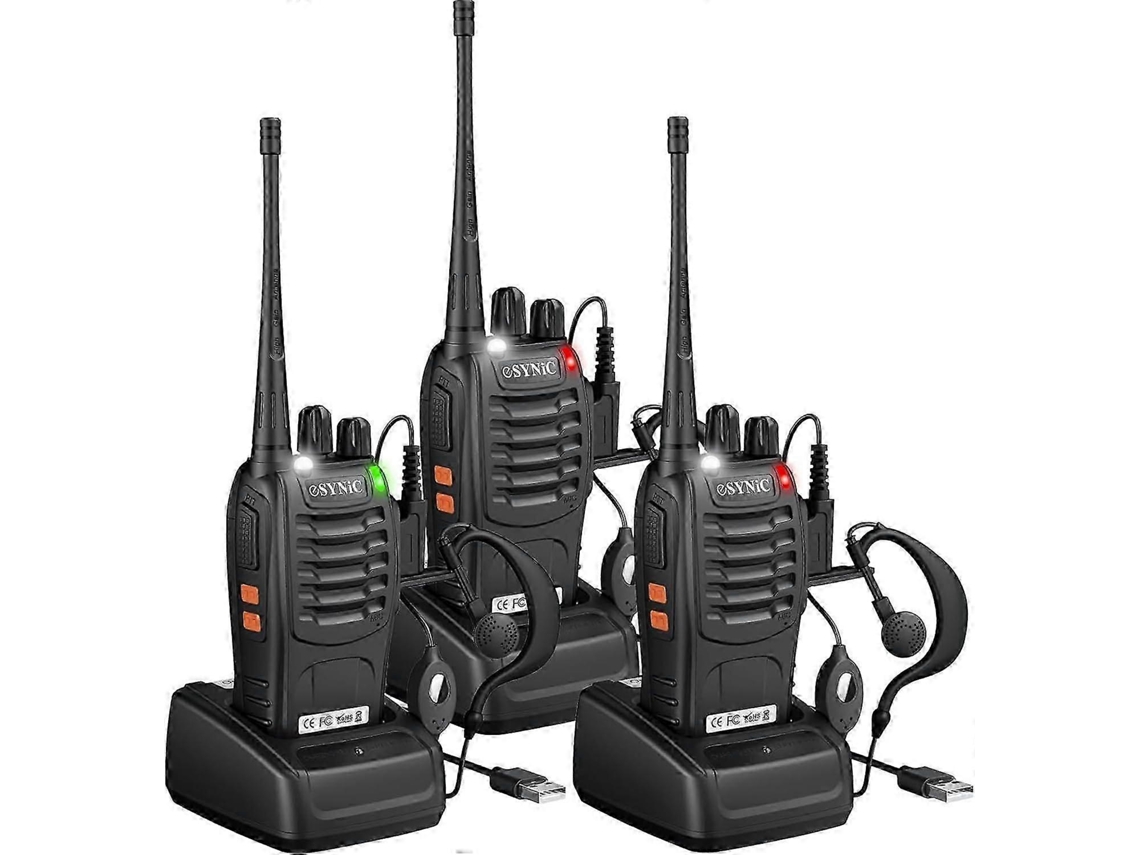 Pacote com 3 walkie talkies profissionais, adequados para adultos, Slowmoose, 3 milhas de longo alcance