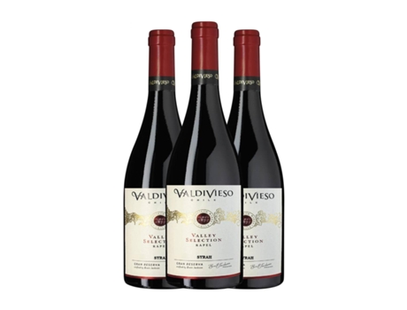 Vinho VALDIVIESO Valley Selection Syrah Valle de Colchagua Grande Reserva (0.75 L - 3 Unidades)