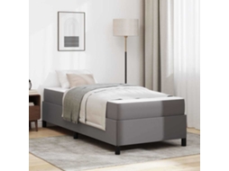 Vidaxl Estrutura Da Cama Com Colchão Cinzeto 90 X 200 Cm Tecido