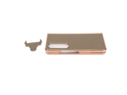 Funda Plegable para Samsung Galaxy Z Fold 4 de Cuero Nanoelectroplado com Estrelas Antiarranhões Cinza S/MARCA