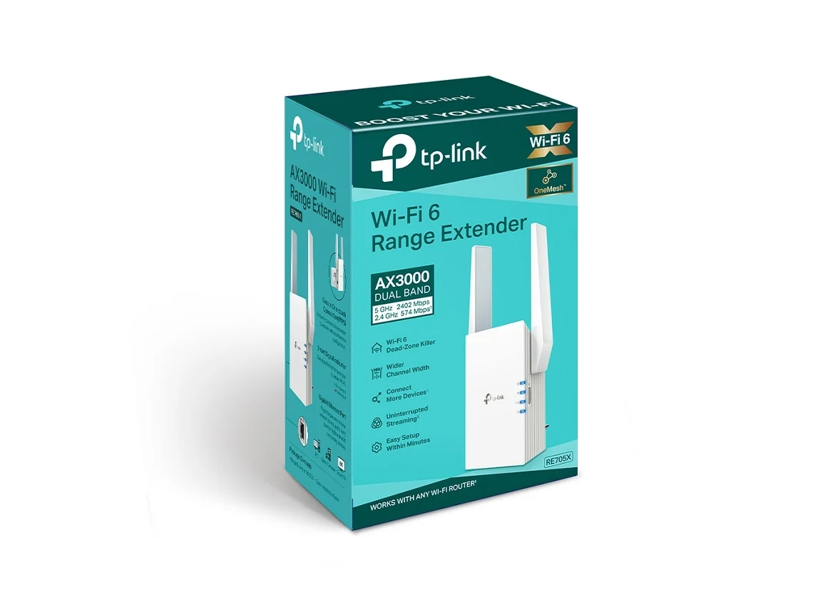 Repetidor De Sinal TP-LINK AX3000 RE705X (Wi-Fi 6 Range Extender - Branco)