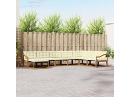 Vidaxl Conjunto De Sofás Para Exterior 8 Unid. Natural E Creme