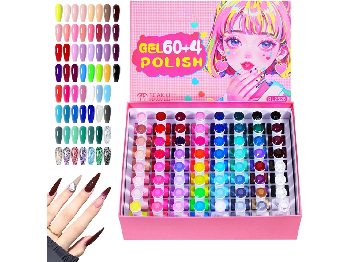 Kit de Verniz Gel Secagem Rápida com 60 Núcleos - Produtos De Beleza