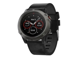 Bracelete para Garmin Fenix 5X Sapphire 26Mm Couro Fivela de Aço Faixa de Relógio Preta VENISYMLIS