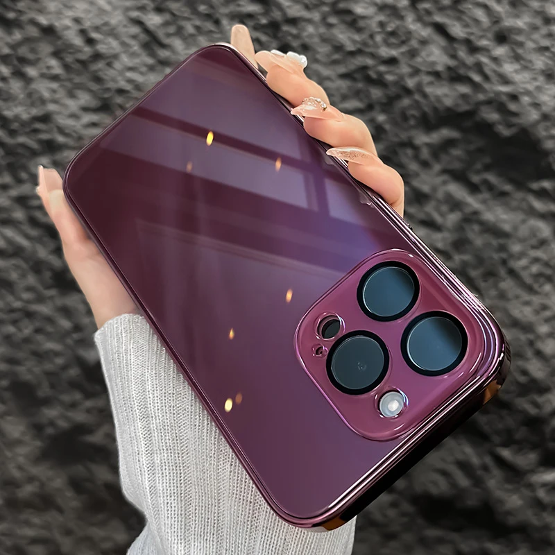 Capa De Celular Em Vidro Temperado À Prova De Choque (iphone 13 Pro Max)