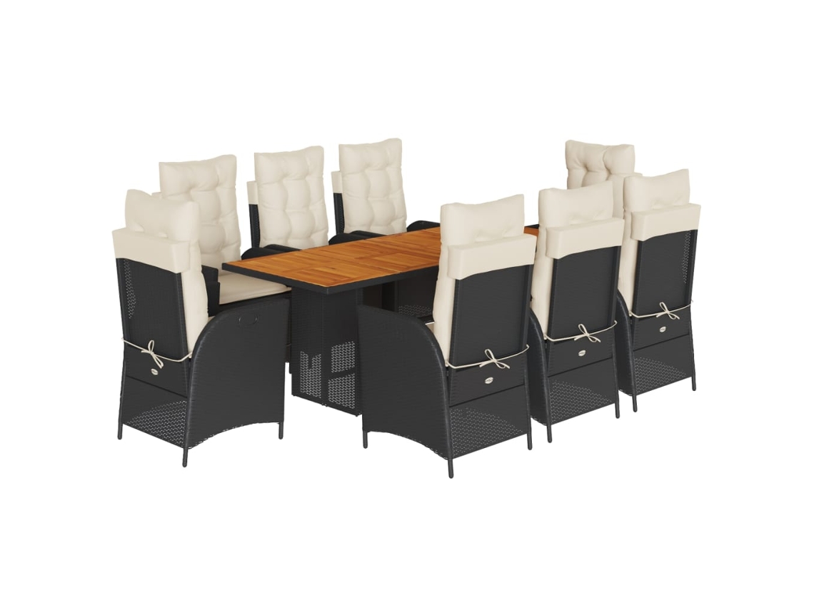Garden Dining Set, Garden Dining Sets Vidaxl Preto Rattan / Vime (n/a)