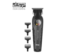 Máquina de cortar cabelo elétrica recarregável via USB com visor digital LED, em aço inoxidável, ideal para barbearias, com gravação, sem clipe. MDUG
