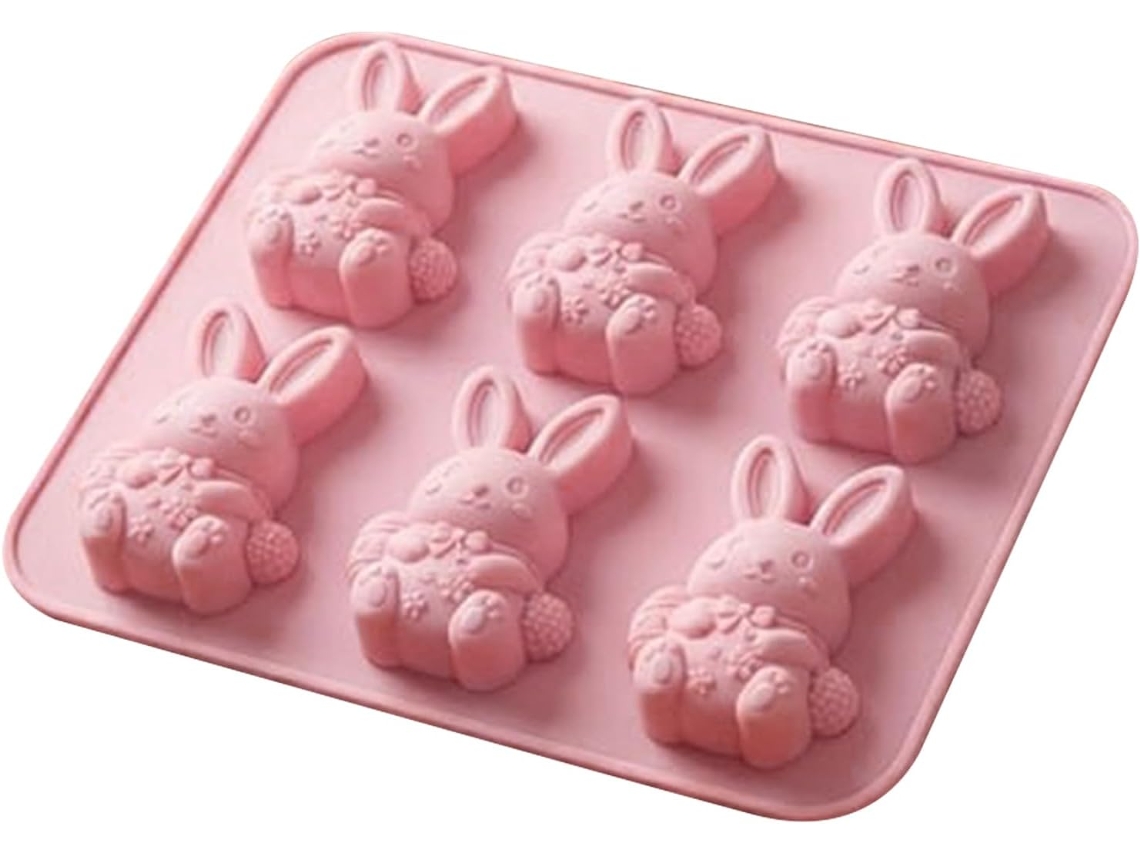 Moldes De Silicone De Páscoa Com 6 Cavidades Para Coelhos 3d