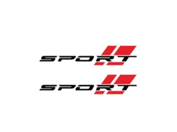 2pcs Car Sticker Sporty Look Waterproof Adhesive Decal Black Vehicle